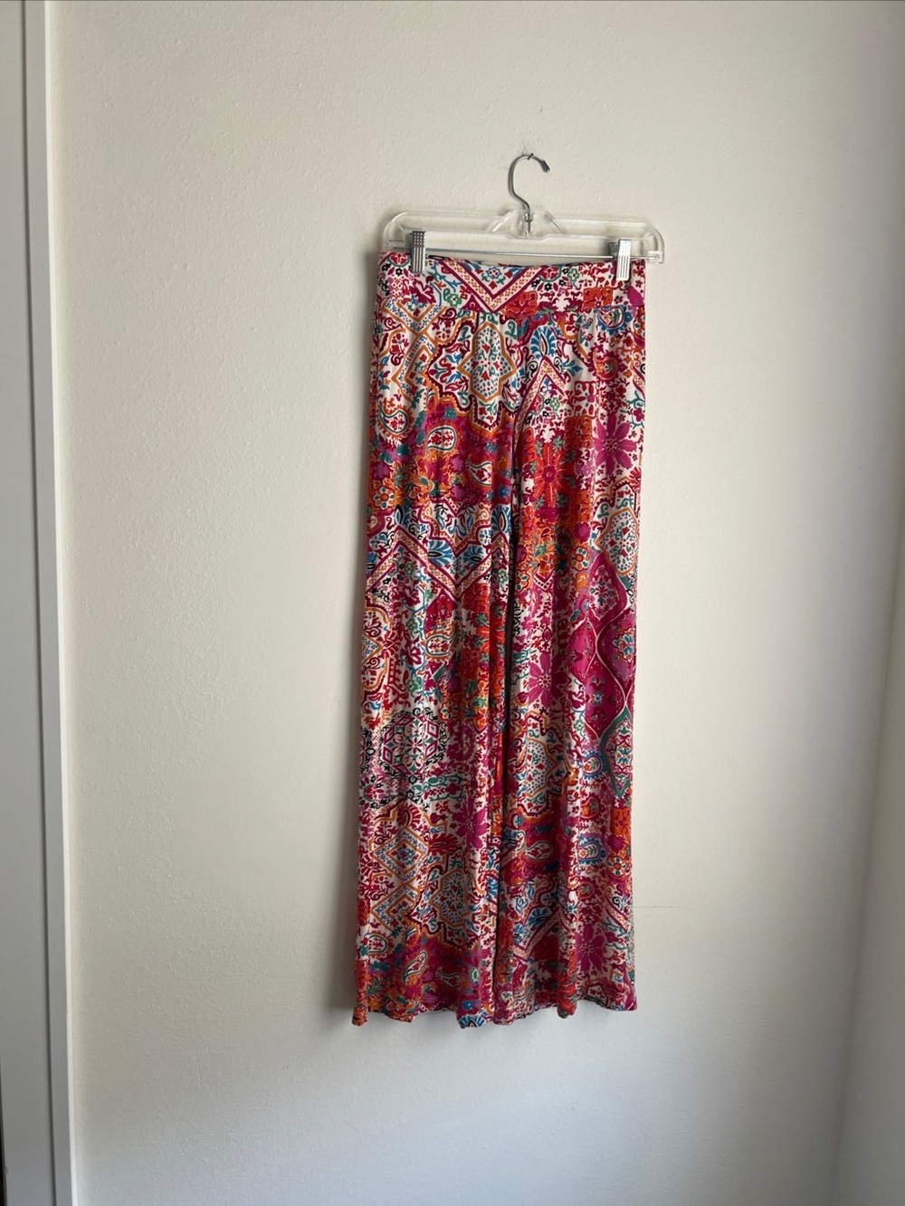 Lauren Ralph Lauren Pink Multicolor Paisley Wide Leg Pants